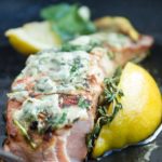 Salmon with blue cheese